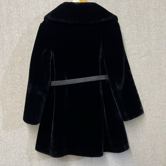 Borgazia Career Originals Vintage Faux Fur Coat Womens 10 Black Belted READ - Picture 13 of 16
